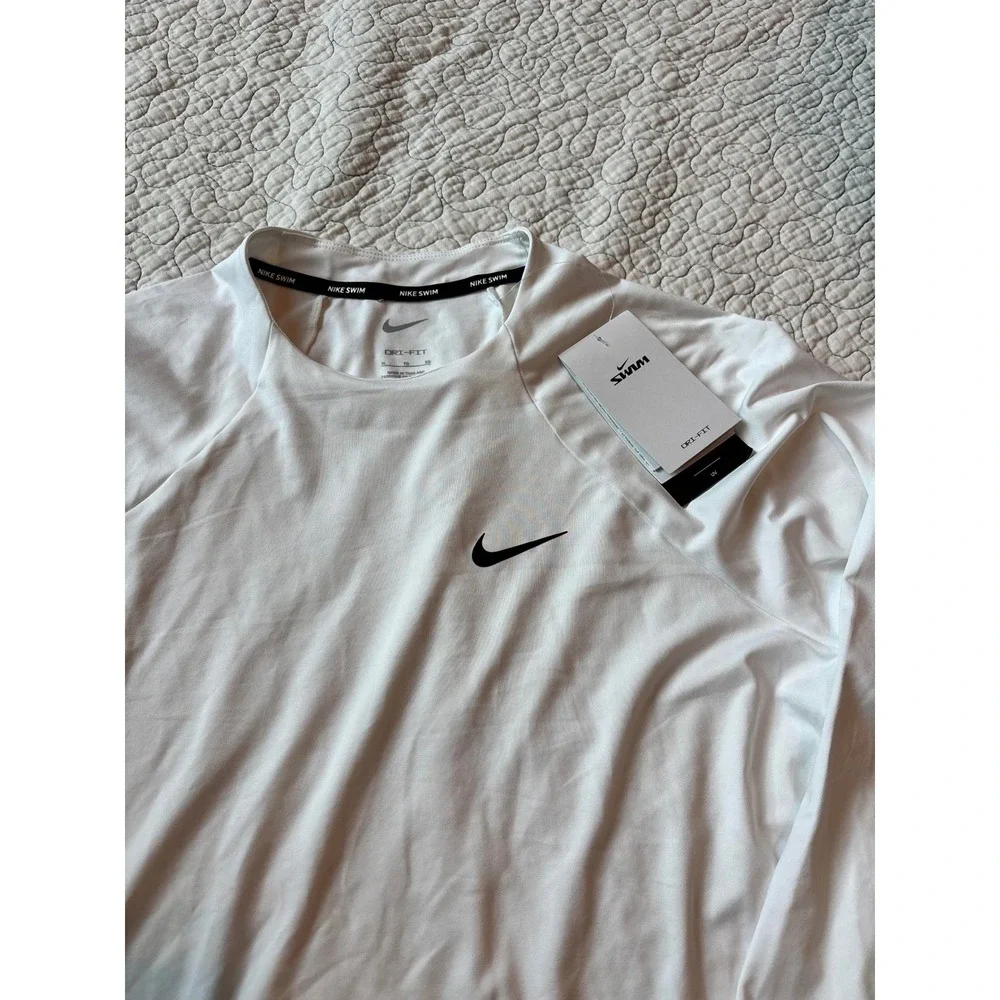 Nike Swim Womens Essential Long Sleeve Hydroguard Size XL White